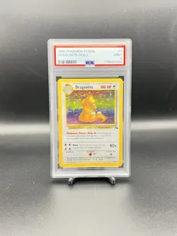 1999 POKEMON FOSSIL #4 DRAGONITE-HOLO PSA 9 - Image 1