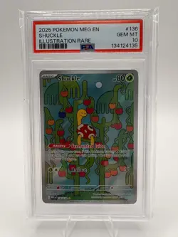 2025 Pokemon Mega Evolutions Shuckle #136 IR Graded PSA 10 - Image 1