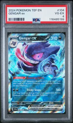 2024 POKEMON TEF EN-TEMPORAL FORCES #104 GENGAR EX PSA 4 - Image 1