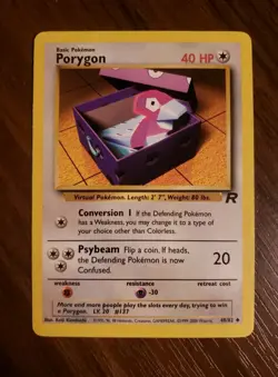 Porygon 48/82 Team Rocket Pokemon TCG Unlimited Uncommon 2000 LP - Image 1