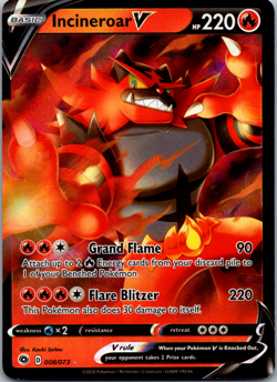 Incineroar V 008/073 Pokemon TCG Holo Ultra Rare Champion's Path Near Mint - Image 1
