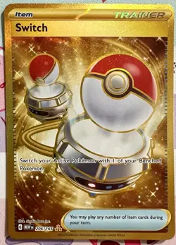 Switch 206/165 Sv: Scarlet & Violet 151 Pokemon TCG Hyper Rare Gold NM - Image 1
