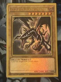 Yu-Gi-Oh! TCG Red-Eyes Black Dragon MAGO-EN003 1st Edition NM Premium Gold Rare - Image 1