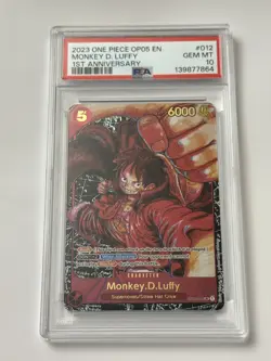 2023 One Piece OP05 Monkey D. Luffy 1st Anniversary ST01-012 PSA 10 English - Image 1