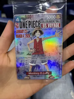 One Piece Monkey D. Luffy College Basketball US Voyage Promo Card SHIPS TODAY! - Image 1