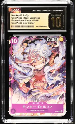 CGC 10 PRISTINE Japanese One Piece 2023 Monkey D. Luffy P-041 One Piece Day - Image 1