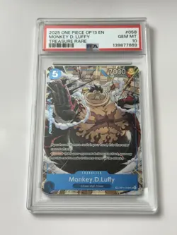 PSA 10 Monkey.D.Luffy OP11-058 Treasure Rare OP13 Carrying On His Will One Piece - Image 2
