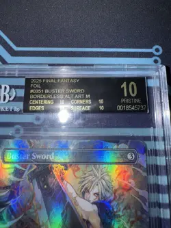 2025 Final Fantasy Foil #0351 Buster Sword Borderless Alt Art BGS 10 BLACK LABEL - Image 2