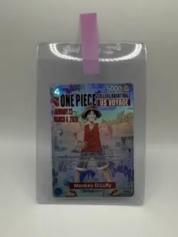 One Piece Monkey D. Luffy College Basketball US Voyage Promo Card SHIPS TODAY! - Image 1