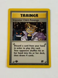 Vintage Pokemon 2000 Team Rocket 1st Edition - Imposter Oak’s Revenge 76/82 NM - Image 1
