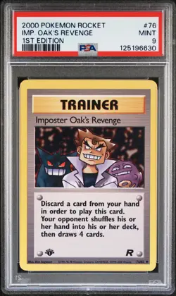 2000 POKEMON ROCKET 1ST EDITION #76 IMPOSTER OAK'S REVENGE PSA 9 - Image 1
