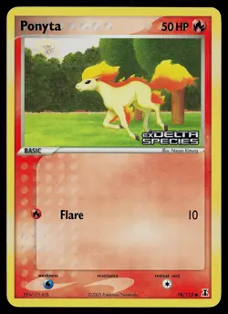 Pokemon Card - Ponyta Delta Species 78/113 Common Reverse Holo Stamped - Image 1