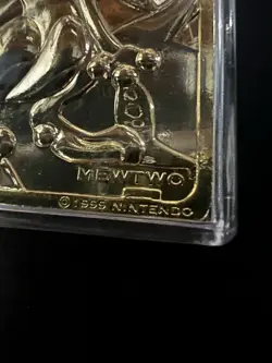 Vintage 1999 Nintendo ~MEWTWO ~23K Gold Plated, POKEMON Trading Card - Image 2
