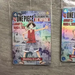 One Piece Monkey D Luffy US Voyage College Basketball Card 1/23 -x 2 Cards - Image 3