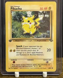 Pikachu 1st Edition Jungle 60/64 (Red Cheeks) - Pokemon Card - Excellent! 1999 - Image 1