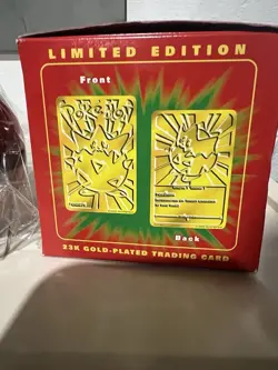 NOS Vintage Pokemon TOGEPI 23K Gold Plated Trading Card 1999 Burger King Sealed - Image 3