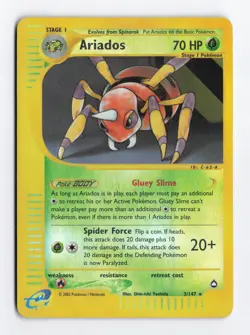 Ariados 003/147 Reverse Holo Rare Aquapolis Pokemon Card LP - Image 1