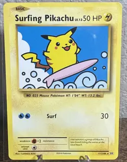 Pokemon TCG Surfing Pikachu Evolutions Card 111/108 Regular Secret Rare 2016 - Image 1
