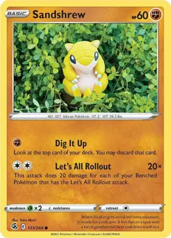 Sandshrew Common SWSH08: Fusion Strike 131/264 NM English Pokemon Card - Image 1