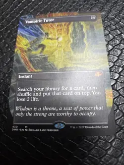 Vampiric Tutor Borderless Mythic Black Instant Dominaria Remastered 430 - Image 1