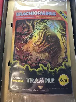 Brachiosaurus FOIL MTG Jurassic World Secret Lair Seal with SLD Box - Image 2