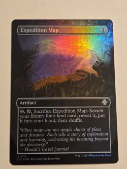 Expedition Map X1 FOIL (Borderless) LCC MTG Commander Lost Caverns of Ixalan - Image 1