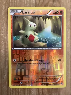Pokemon TCG Larvitar Fates Collide 40/124 Reverse Holo Common DMG - Image 1