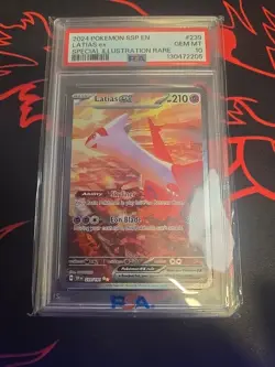 2024 POKEMON SSP EN-SURGING SPARKS SPECIAL ILLUSTRATION RARE LATIAS EX PSA 10 - Image 1
