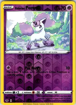 Pokemon | SWSH01: Sword & Shield Base Set | Galarian Ponyta | 081/202 | Reverse - Image 1