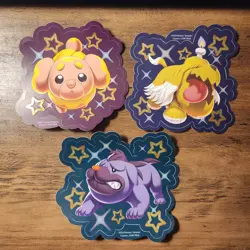 Paldean Fates Tech Sticker Set 3 Fidough Greavard Maschiff Pokemon SV New - Image 1