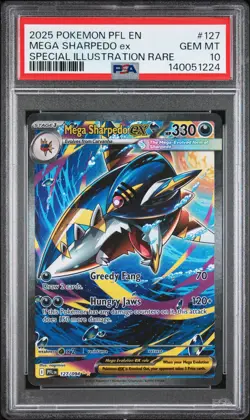 2025 POKEMON PHANTASMAL FLAMES SPECIAL ILLUSTRATION RARE MEGA SHARPEDO EX PSA 10 - Image 1
