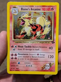 Blaine's Arcanine 1/132 Gym Challenge (2000) Holo Rare WOTC Pokemon MP to LP - Image 1