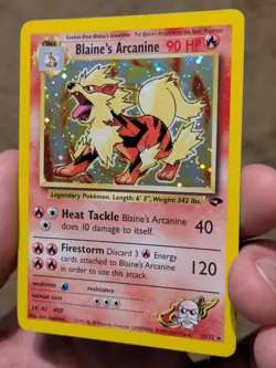 Blaine's Arcanine 1/132 Gym Challenge (2000) Holo Rare WOTC Pokemon MP to LP - Image 2