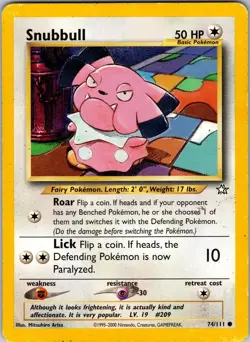 Snubbull 74/111 Neo Genesis Common Light Play Pokemon DNA GAMES - Image 1