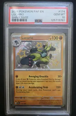 Pokemon Lucario Paldean Fates #174/091 Shiny Rare - PSA 10 Gem Mint - Image 1