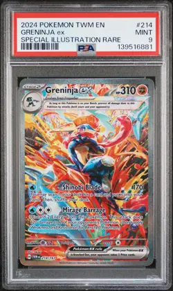 2024 POKEMON TWM EN-TWILIGHT MASQUERADE #214 GRENINJA EX PSA 9 - Image 1