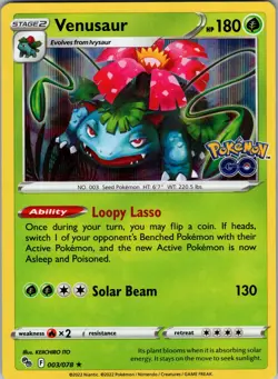 Venusaur 003/078 Pokemon GO Pokemon TCG LP-NM - Image 1