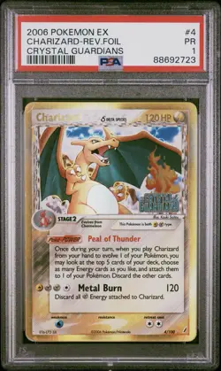 2006 CHARIZARD-REV.FOIL POKEMON EX CRYSTAL GUARDIANS PSA 1 LOW POP - Image 1