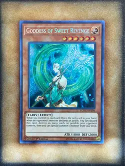 Yugioh Goddess of Sweet Revenge LCKC-EN106 Secret Rare 1st Ed LP - Image 1