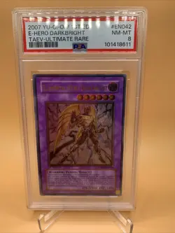 YuGiOh Elemental Hero Darkbright TAEV-EN042 1st Edition PSA 8 NM-MT - Image 1