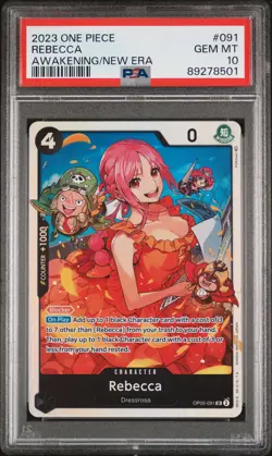 2023 One Piece CCG Rebecca #091 Awakening of the New Era PSA 10 - Image 1
