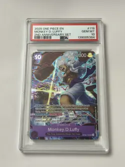 2025 ONE PIECE MONKEY D. LUFFY ENGLISH VERSION 2ND ANNIVERSARY SET #119 PSA 10 - Image 1