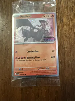 Pokemon Reshiram Phantasmal Flames Stamped Promo Card TCG Barnes Noble Sealed - Image 1