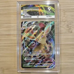 Leafeon VMAX Evolving Skies 008/203 Holo Ultra Rare TCG Pokemon card Ace 9 slab - Image 1