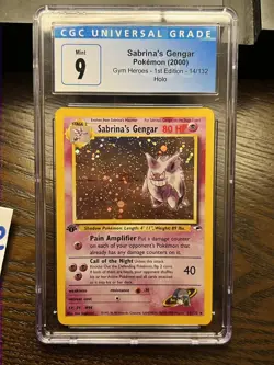 Pokemon Sabrina's Gengar Gym Heroes 1st Edition Holo Rare #14 CGC 9 Mint Subs - Image 1