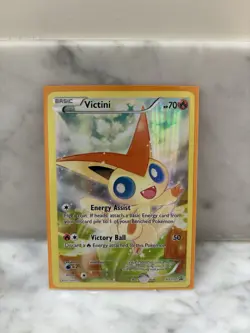 Pokemon TCG XY Black Star Promo Victini Full Art Holo Card XY117 - Image 1