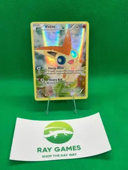 Pokemon TCG Victini XY117 Full Art Black Star Promo Holo DMG - Image 1