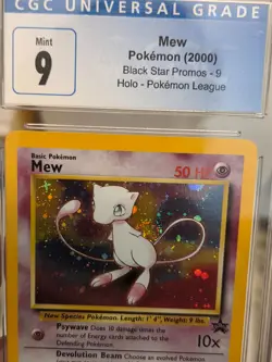 2000 POKEMON PROMO BLACK STAR POKEMON LEAGUE #9 MEW-HOLO CGC 9 *SWIRL* - Image 3