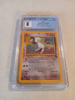 MEW BLACK STAR PROMO #9 HOLO SWIRL CGC 8 NEAR MINT/MINT POKEMON WOTC - Image 1