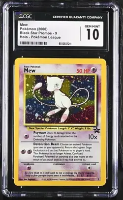 Mew *CGC 10* SWIRL Holo *Black Star Promo* 2000 *#9* Vintage * Pokemon - Image 1